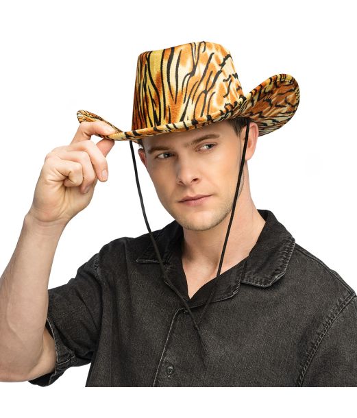 Cowboyhat med tigermønster