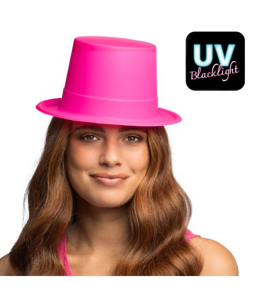 Neon pink høj hat UV