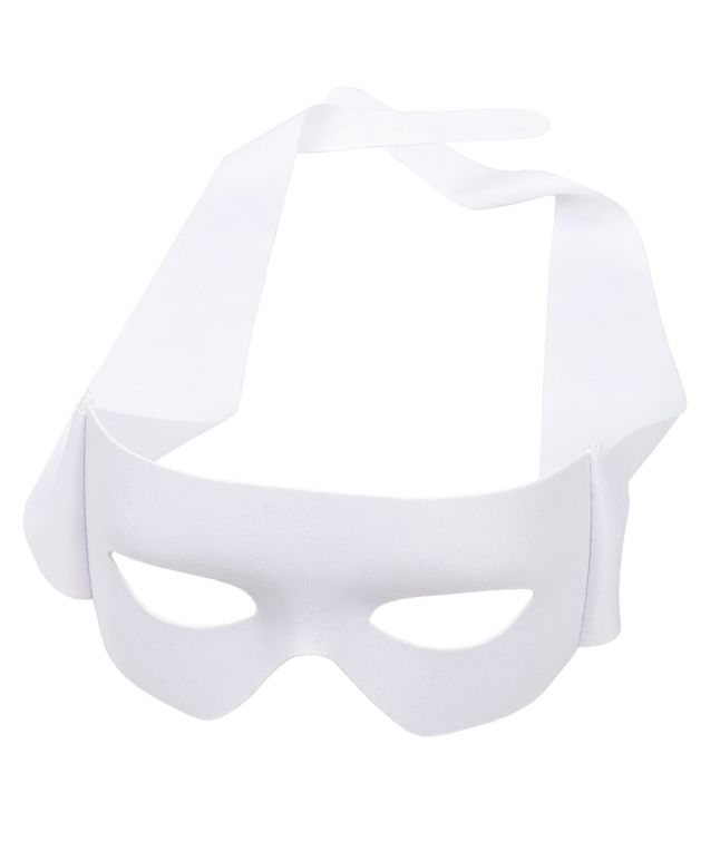 Hvid halvmaske med bånd