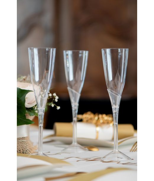 Champagneglas i plastik, 6 stk