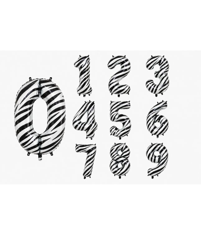 Zebra talballoner, 86 cm