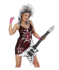 Oppustelig hvid zebra guitar