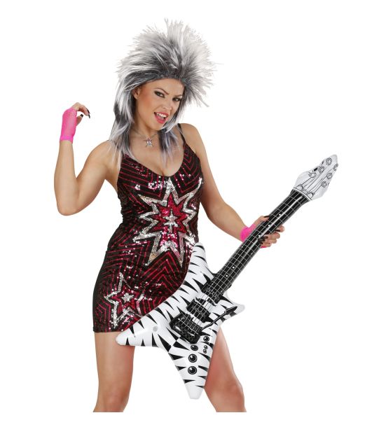 Oppustelig hvid zebra guitar