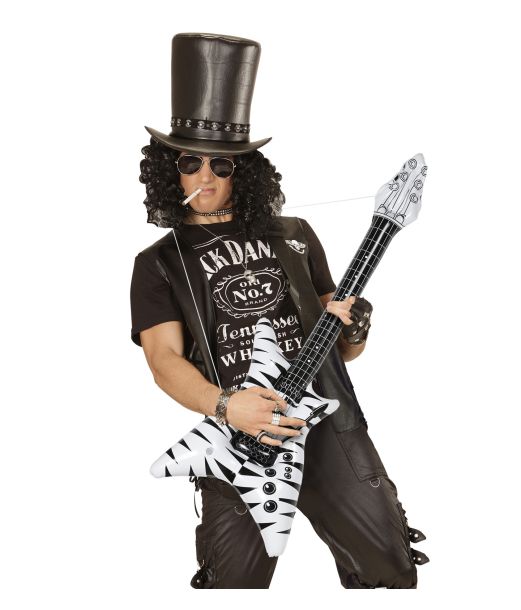 Oppustelig hvid zebra guitar