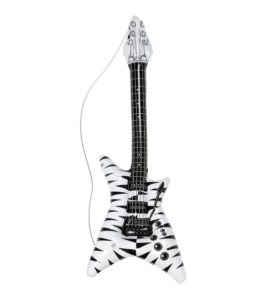 Oppustelig hvid zebra guitar