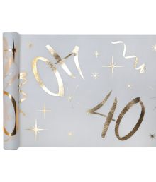Hvid og guld bordløber, 40 år