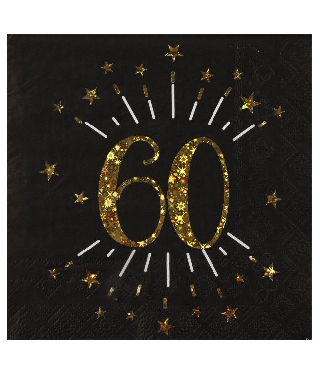 Sort og guld servietter, 60 år
