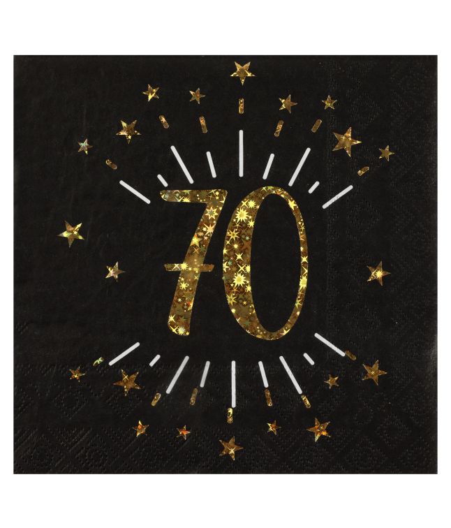 Sort og guld servietter, 70 år