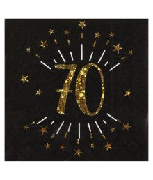 Sort og guld servietter, 70 år