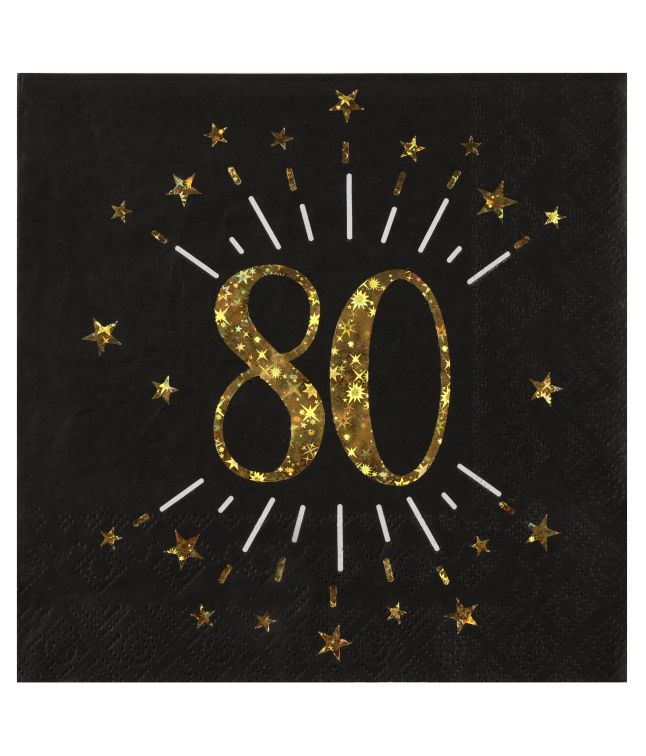 Sort og guld servietter, 80 år
