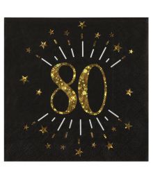 Sort og guld servietter, 80 år