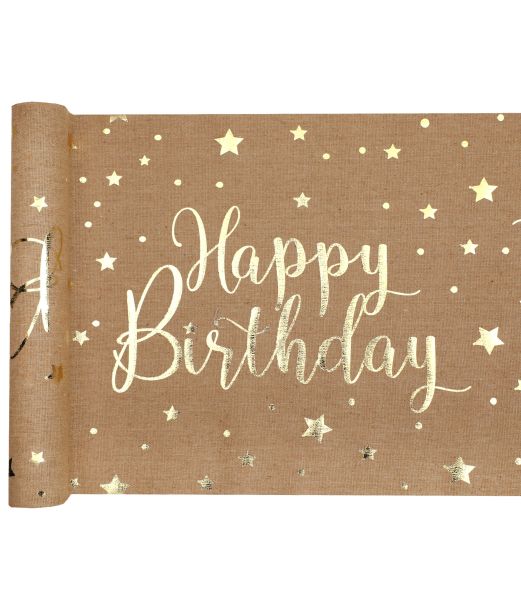 Natur Happy Birthday bordløber, 3 m