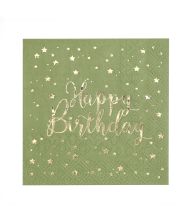 Salvie Happy Birthday servietter