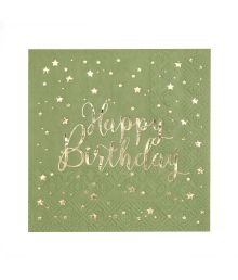 Salvie Happy Birthday servietter