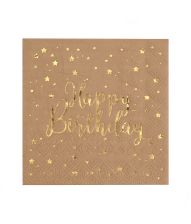 Natur Happy Birthday servietter