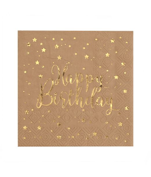 Natur Happy Birthday servietter