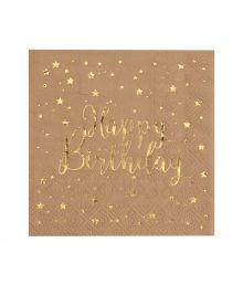 Natur Happy Birthday servietter