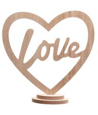 Træhjerte Love bordfigur med fod