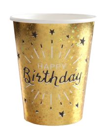 Guld glimmer Happy Birthday papkrus