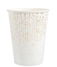 Hvid guld prikket papkrus, 10 stk