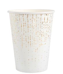 Hvid guld prikket papkrus, 10 stk