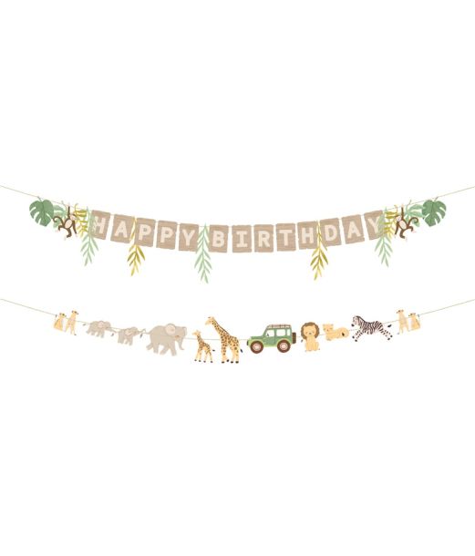 Safari fødselsdags banner, 1,8 m