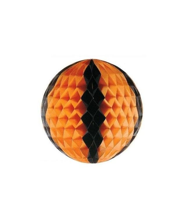 Sort og orange halloween papirvæv kugle til ophæng.