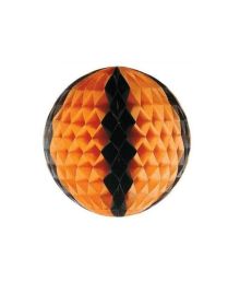 Sort og orange halloween papirvæv kugle til ophæng.