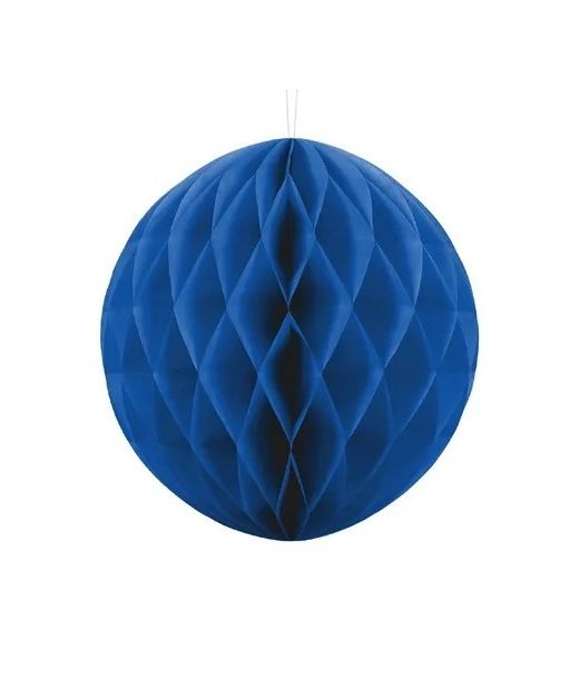 Marineblå papirvæv kugle, 10 cm