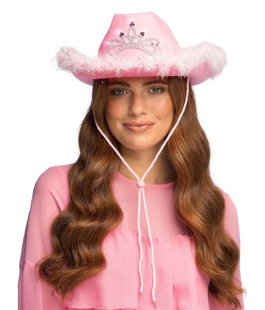 Pink cowboyhat med LED lys