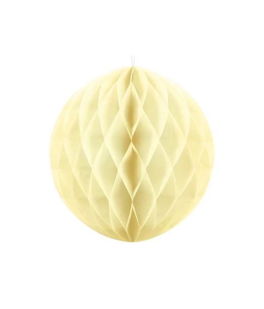 Creme papirvæv kugle, 20 cm