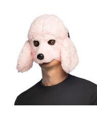 Pink puddel hunde maske