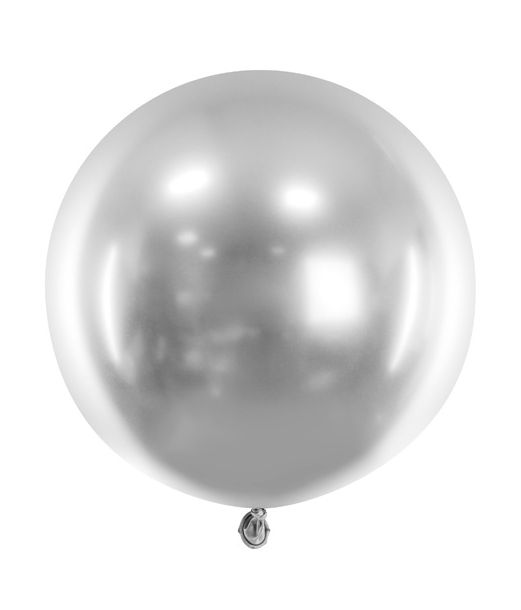 Glossy sølv ballon, 60 cm