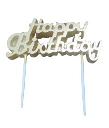 Guld Happy Birthday kagelys 