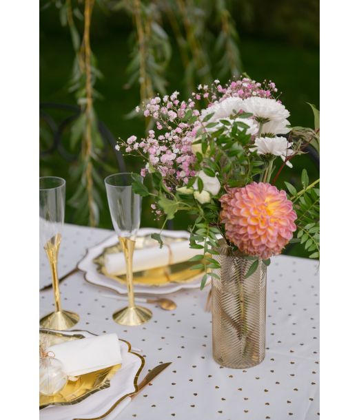 Guld glasvase, 17 cm