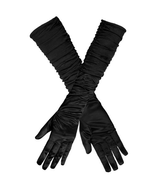 Lange sorte handsker til dit kostume