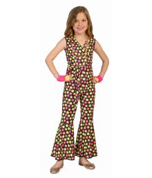 80er jumpsuit med blomster til piger.