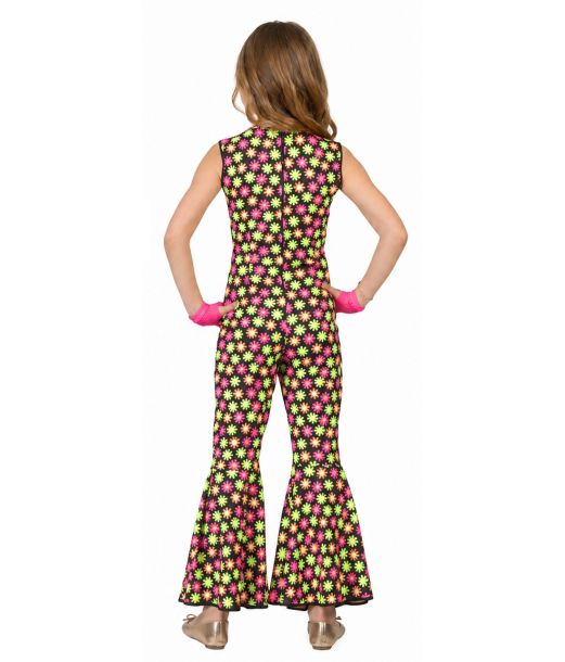 80er jumpsuit med blomster til piger.