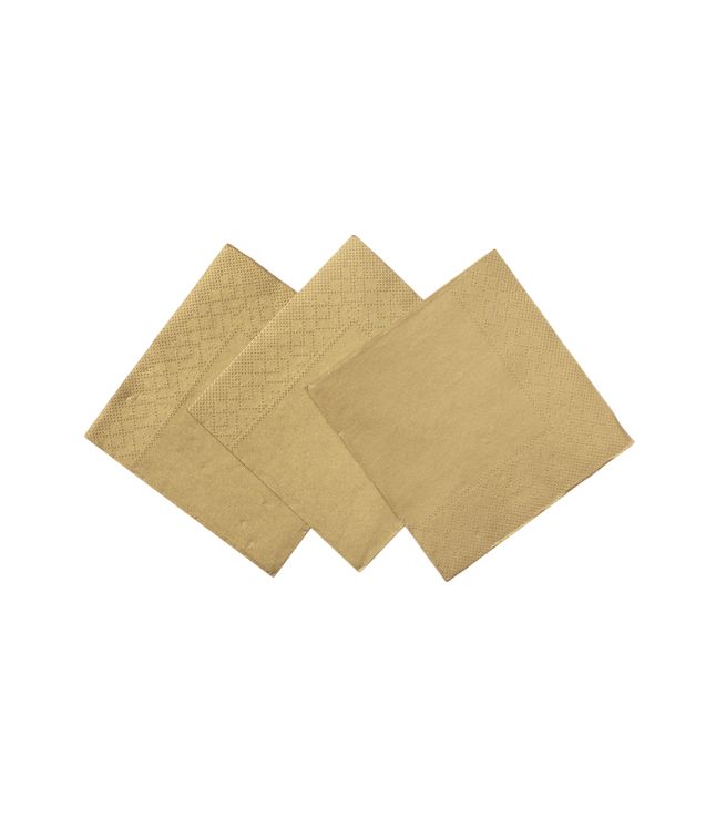 Champagneguld servietter, 20 stk