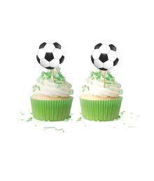 Fodbold kagepynt, 12 stk