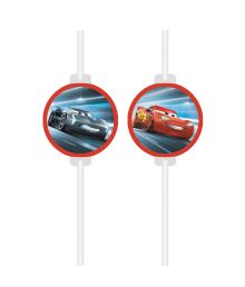 Cars racerløb papirsugerør, 4 stk