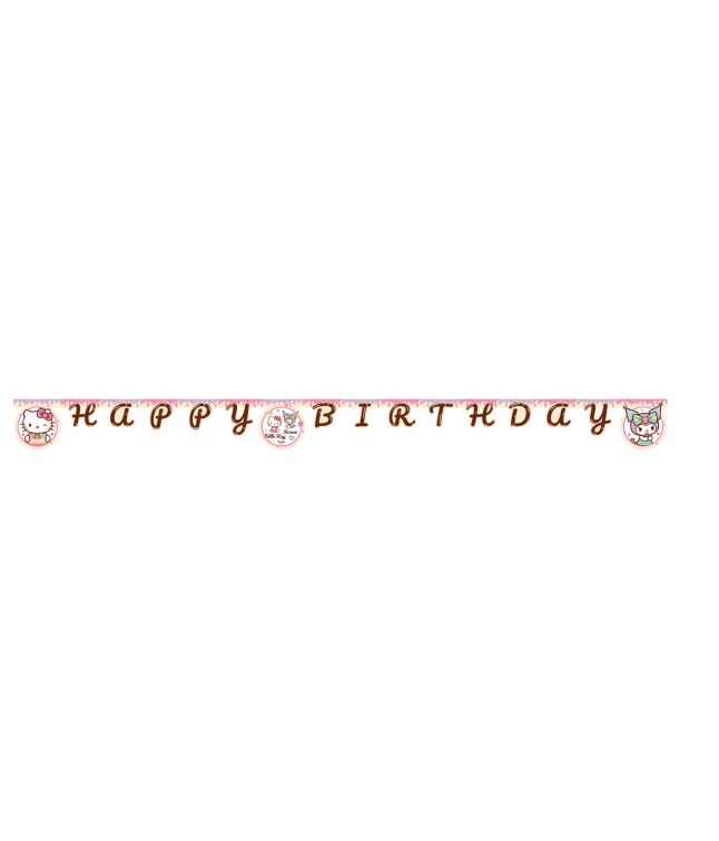 Hello Kitty Kuromi Happy Birthday banner, 2 m