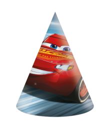 Cars racerløb partyhatte, 6 stk