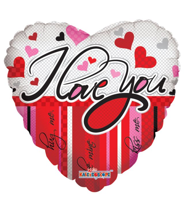 Hjerte folieballon I Love You, 46 cm