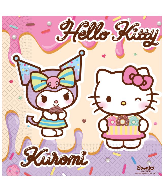 Hello Kitty Kuromi servietter, 20 stk