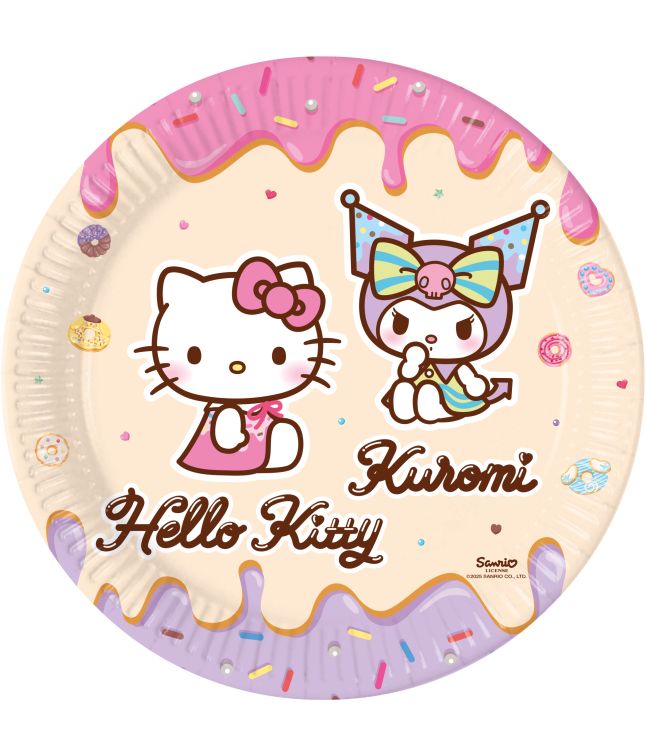 Hello Kitty Kuromi paptallerkner, 8 stk