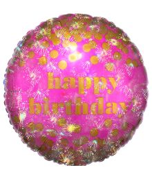 Pink Happy Birthday folieballon, 45 cm