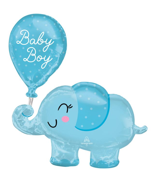 Baby boy elefant folieballon, 73 X 78 cm