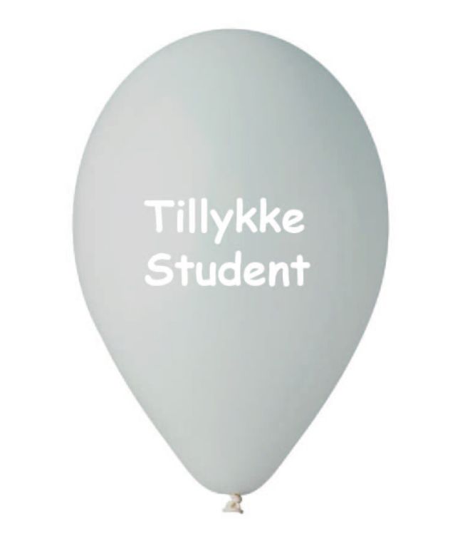 Grå tillykke student balloner, 10 stk