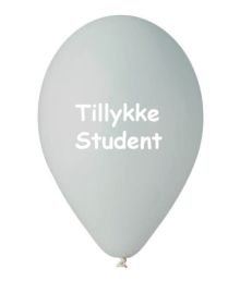 Grå tillykke student balloner, 10 stk